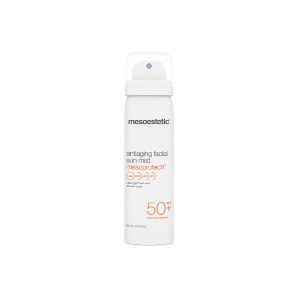 Brouillard solaire visage anti-âge SPF50+ 60ml. action anti-âge: collagène pro-47 Protège et renforce la présence de collagène de haute qualité dans la peau. Actif spécifique: vitamine E, procure une protection antioxydante, très haute protection solaire SPF50+, texture universelle et innovante, convient à tous les types de peau! Formule pratique à emporter avec soi, idéal pour l'extérieur. Peut s'appliquer sur le maquillage. Texture spécifique : brouillard invisible, texture fraîche et ultra-légère vaporisée uniformément sur la peau et évite de l'étaler.